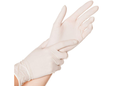 HYGOSTAR Gant latex SKIN, S, poudré, blanc