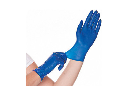 HYGOSTAR Gant en latex Soft Blue, S, sans poudre, bleu