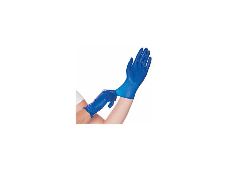 HYGOSTAR Gant en latex Soft Blue, S, sans poudre, bleu