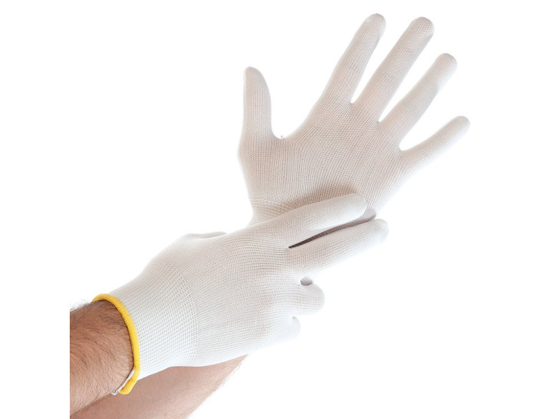 HYGOSTAR Gant de travail Ultra Flex, en nylon, M, blanc