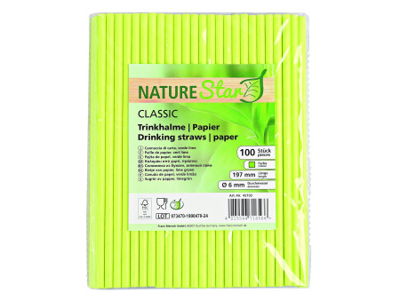 NATURE Star Paille en papier CLASSIC, 197 mm, vert citron