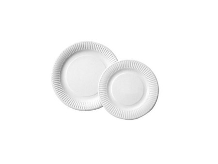 NATURE Star Assiette en carton, rond, 230 mm, blanc