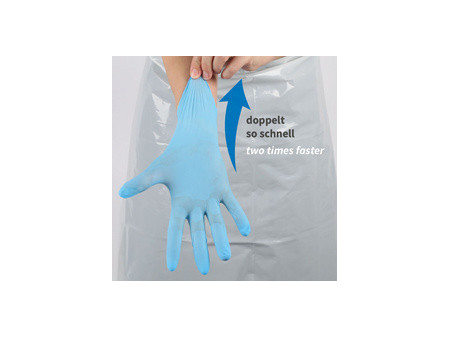HYGOSTAR Gant en nitrile Rapid-On, S, non poudré, bleu