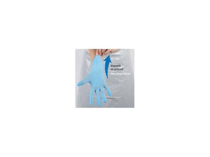 HYGOSTAR Gant en nitrile Rapid-On, L, non poudré, bleu