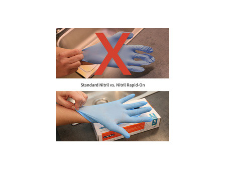 HYGOSTAR Gant en nitrile Rapid-On, XL, non poudré, bleu