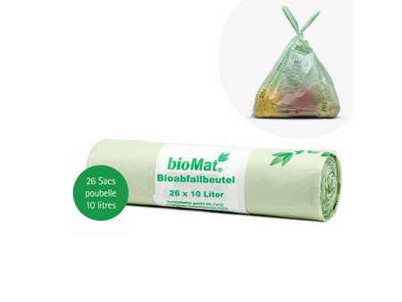 bioMAT Sac compostable, 10 litres, vert