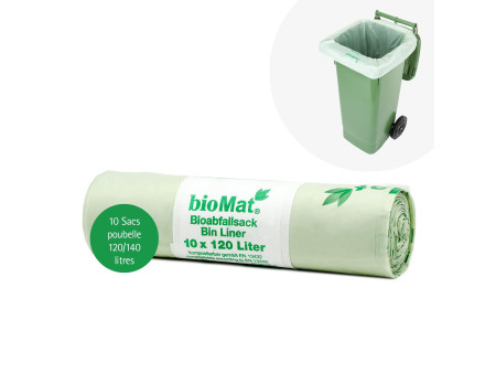 bioMAT Sac compostable, 120 litres, vert