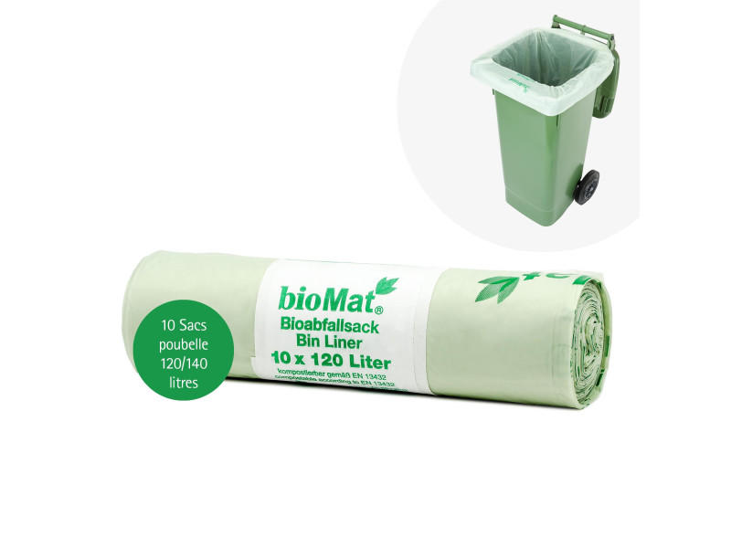 bioMAT Sac compostable, 120 litres, vert