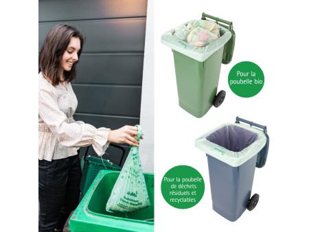 bioMAT Sac compostable, 120 litres, vert