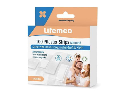 Lifemed Pansements 'Allround', pack de 100, mi-transparent