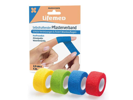 Lifemed Bande cohésive, auto-adhésive, assorti