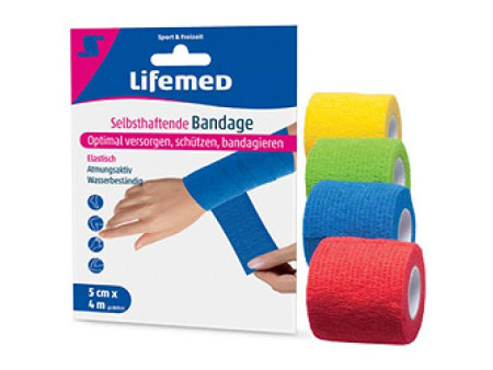 Lifemed Bande cohésive auto-adhésive, 50 mm x 4,0 m
