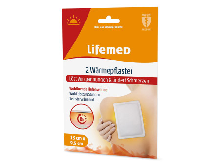 Lifemed Patch chauffant, 95 x 130 mm, pack de 2, blanc