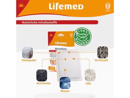 Lifemed Patch chauffant, 95 x 130 mm, pack de 2, blanc
