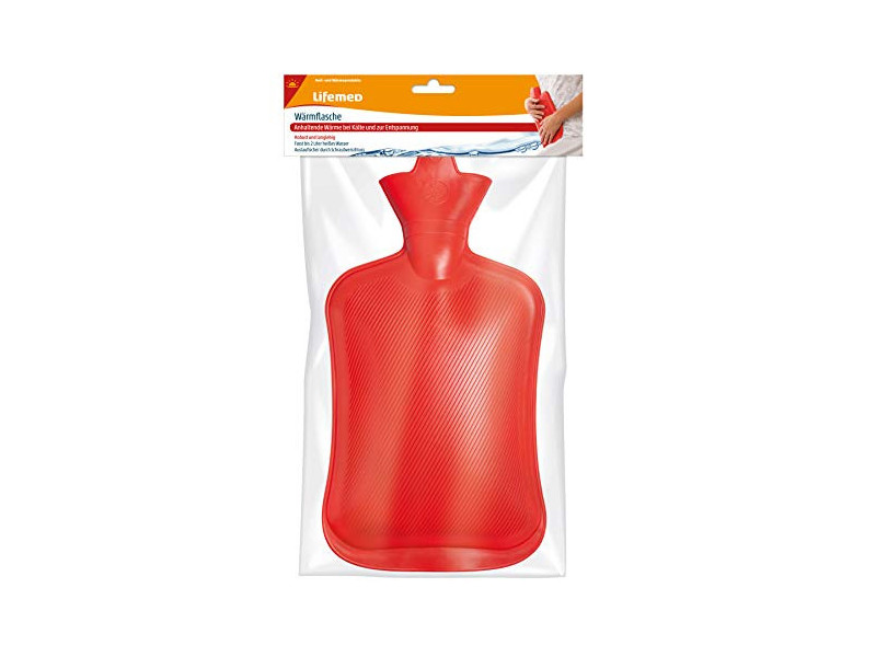 Lifemed Bouillotte, contenance : 2 litres, rouge