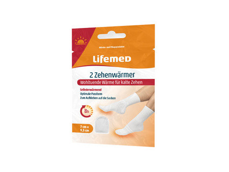 Lifemed Patch chauffant pour orteils, 70 x 95 mm, blanc