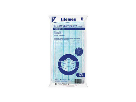 Lifemed Masque type II, 3 plis, bleu