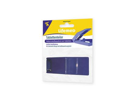 Lifemed Coupe-comprimé avec réservoir, bleu