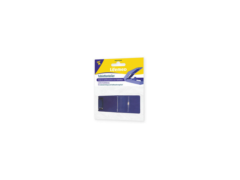 Lifemed Coupe-comprimé avec réservoir, bleu