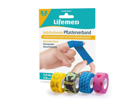 Lifemed Bande cohésive, auto-adhésive, assorti