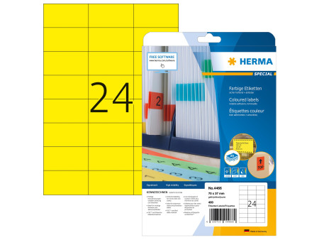 HERMA Etiquette universelle SPECIAL, 70 x 37 mm, jaune