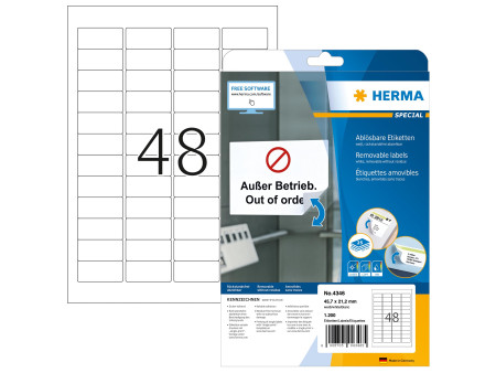 HERMA Etiquette universelle SPECIAL, 45,7 x 21,2 mm, blanc
