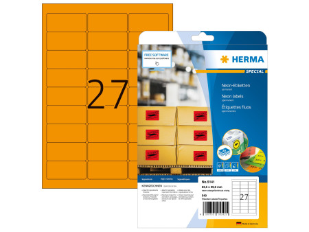 HERMA Etiquette universelle SPECIAL, 63,5 x 29,6 mm, orange