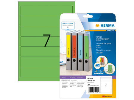 HERMA Etiquette pour classeur SPECIAL, 192 x 38 mm, vert