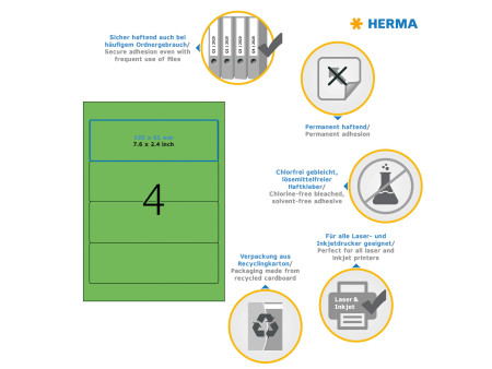 HERMA Etiquette dos de classeur SPECIAL, 192 x 61 mm, vert