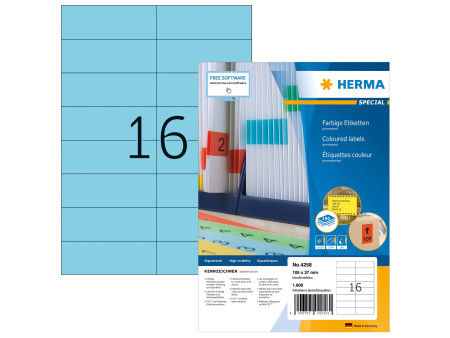 HERMA Etiquette SuperPrint, 105 x 37 mm, sans bord, bleu