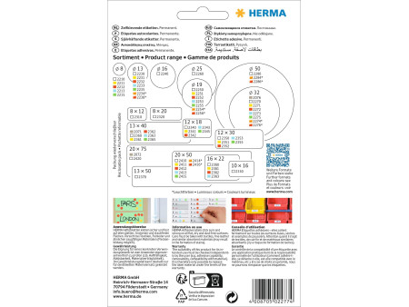 HERMA Etiquette fermoir, diamètre 32 mm, transparent