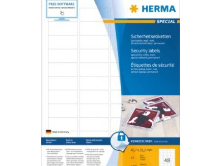 HERMA Etiquette de sécurité SPECIAL, 45,7 x 21,2 mm, blanc