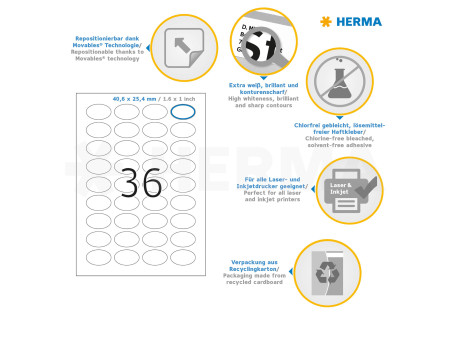 HERMA Etiquette universelle SPECIAL, 40,6 x 25,4 mm, blanc