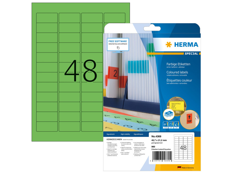 HERMA Etiquette universelle SPECIAL, 45,7 x 21,2 mm, vert
