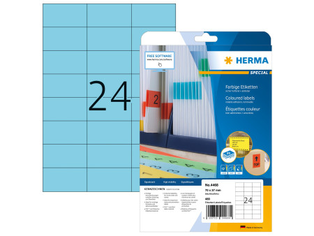 HERMA Etiquette universelle SPECIAL, 70 x 37 mm, bleu