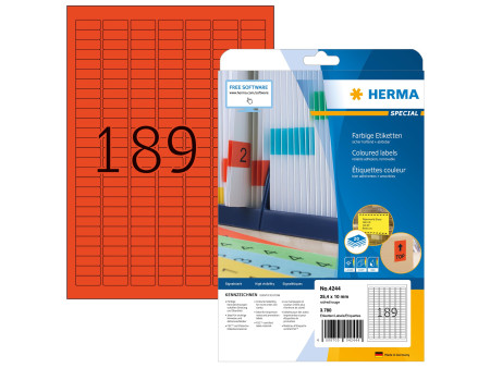 HERMA Etiquette universelle SPECIAL, 25,4 x 10 mm, rouge
