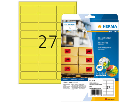 HERMA Etiquette universelle SPECIAL, 63,5 x 29,6 mm, jaune