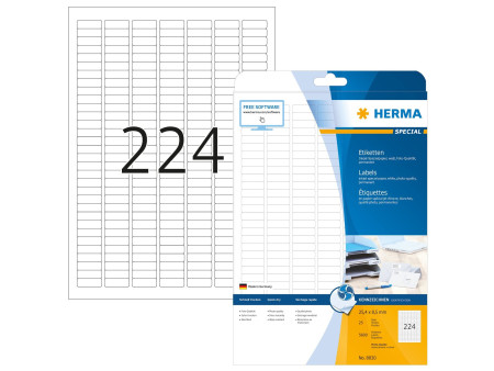 HERMA Etiquette jet d'encre SPECIAL, 25,4 x 8,5 mm, blanc