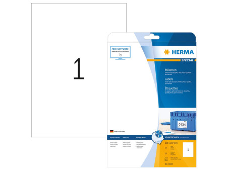 HERMA Etiquette jet d'encre SPECIAL, 210 x 297 mm, blanc