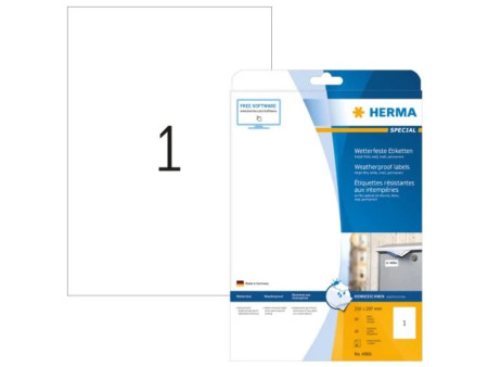 HERMA Etiquette en film SPECIAL, 210 x 297 mm, résistant