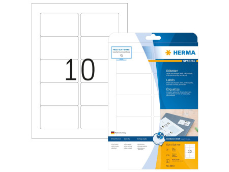 HERMA Etiquette jet d'encre SPECIAL, 83,8 x 50,8 mm, blanc