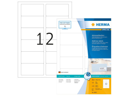 HERMA Etiquette InkPrint SPECIAL, 88,9 x 46,6 mm, blanc