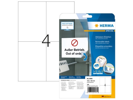 HERMA Etiquette universelle SPECIAL, 105 x 148 mm, blanc