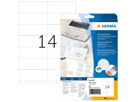 HERMA Etiquette d'adresse, 105 x 42 mm, coins pointus, blanc