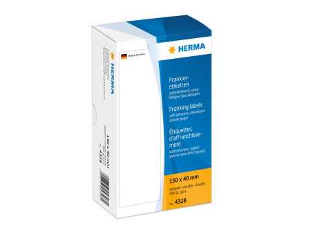 HERMA Etiquette à affranchir, 130 x 40 mm, double, blanc