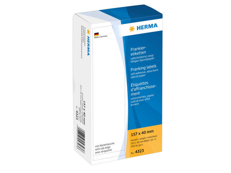 HERMA Etiquettes à affranchir, 157 x 40 mm, simple, blanc