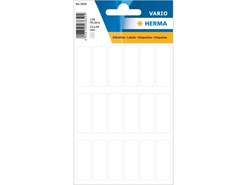 HERMA Etiquette multi-usage, 12 x 34 mm, petit paquet,blanc
