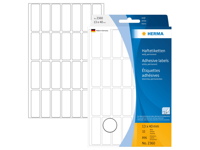 HERMA Etiquette multi-usage, 13 x 40 mm, grand paquet,blanc