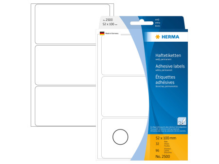 HERMA Etiquette multi-usage,52 x 100 mm, grand paquet,blanc
