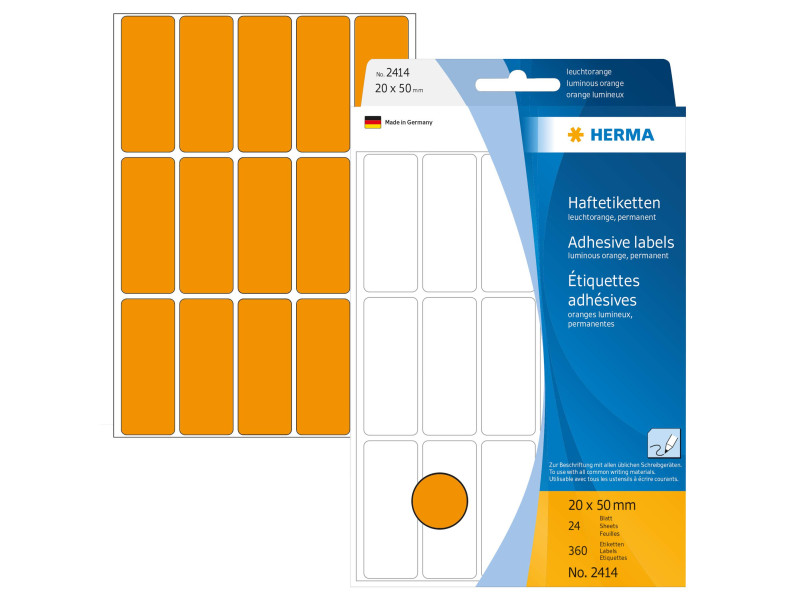 HERMA Etiquette multi-usage, 20 x50 mm, orange fluo